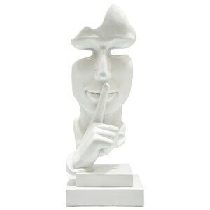 Adam & Friends Home Decor Silence Is Golden Sculpture | 1-Piece | White